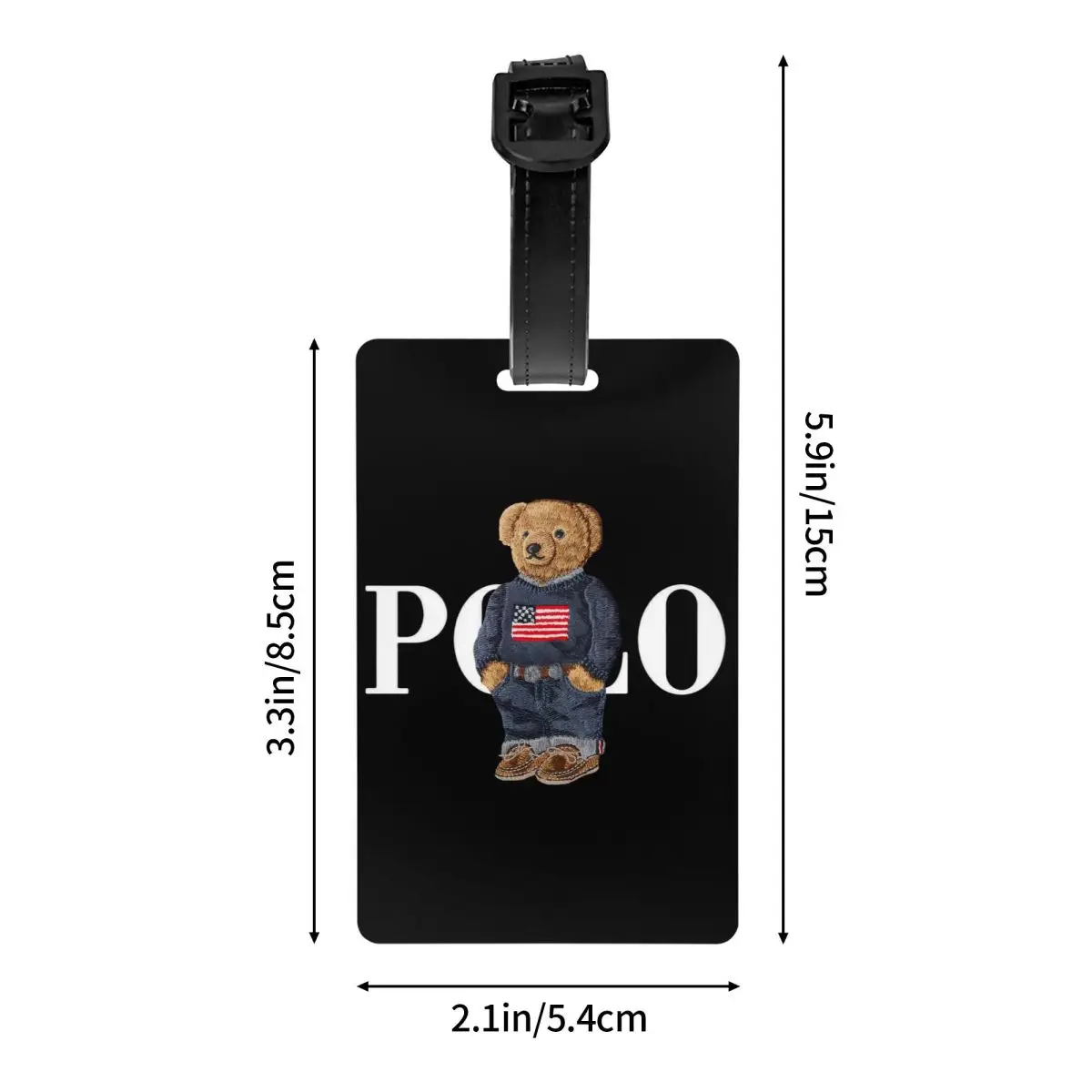 Custom Luxury Bear Luggage Tag Suitcase Baggage Privacy Cover ID Label