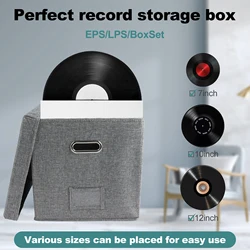 13 Inch Foldable Organizer Large Capacity Vinyl Record Storage Box with Lid Cotton Linen Home Closet Multi-functional Organizer
