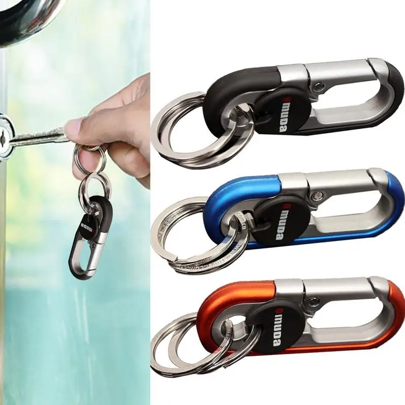 Keychain Carabiner Double Rings Key Rings Carabiner For Car Keys Easy Disassemble Durable Key Hanging Supplies For Car Keys Tool