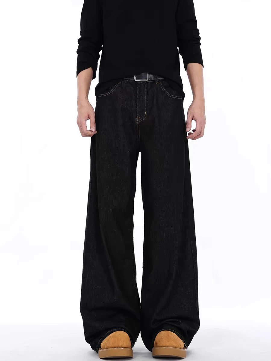 

Retro American Denim Jeans High Waist Straight Leg Loose Fit Wide Leg Pants Casual Sle for Men And Women in Autumn Winter