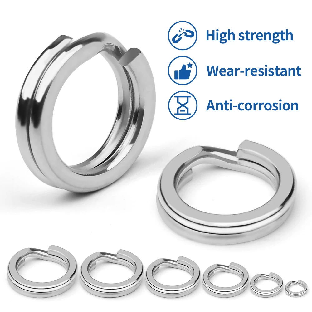 PROBEROS 30Pcs/lot Stainless Steel Double-layer  Fishing Split Rings 0-8# Fishing Connector Accessories tackle Wholesale