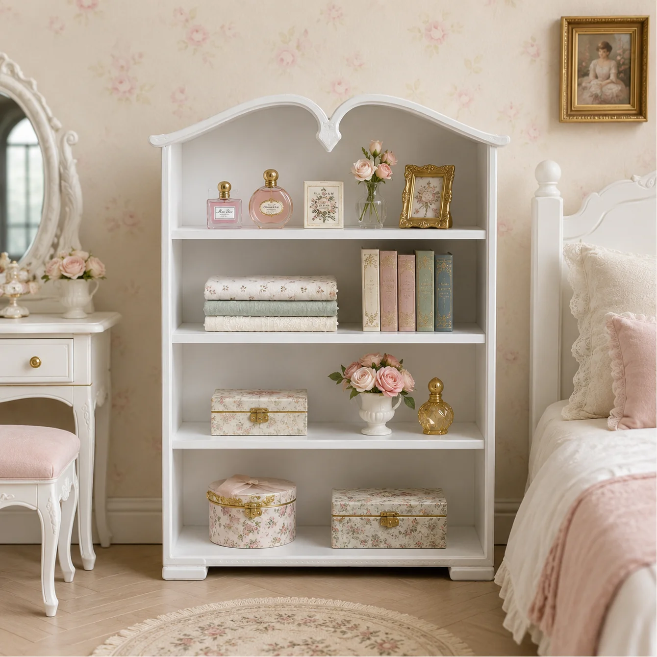 Baby house bookshelf model decoration, storage cabinet for baby house living room and bedroom, shooting scene props