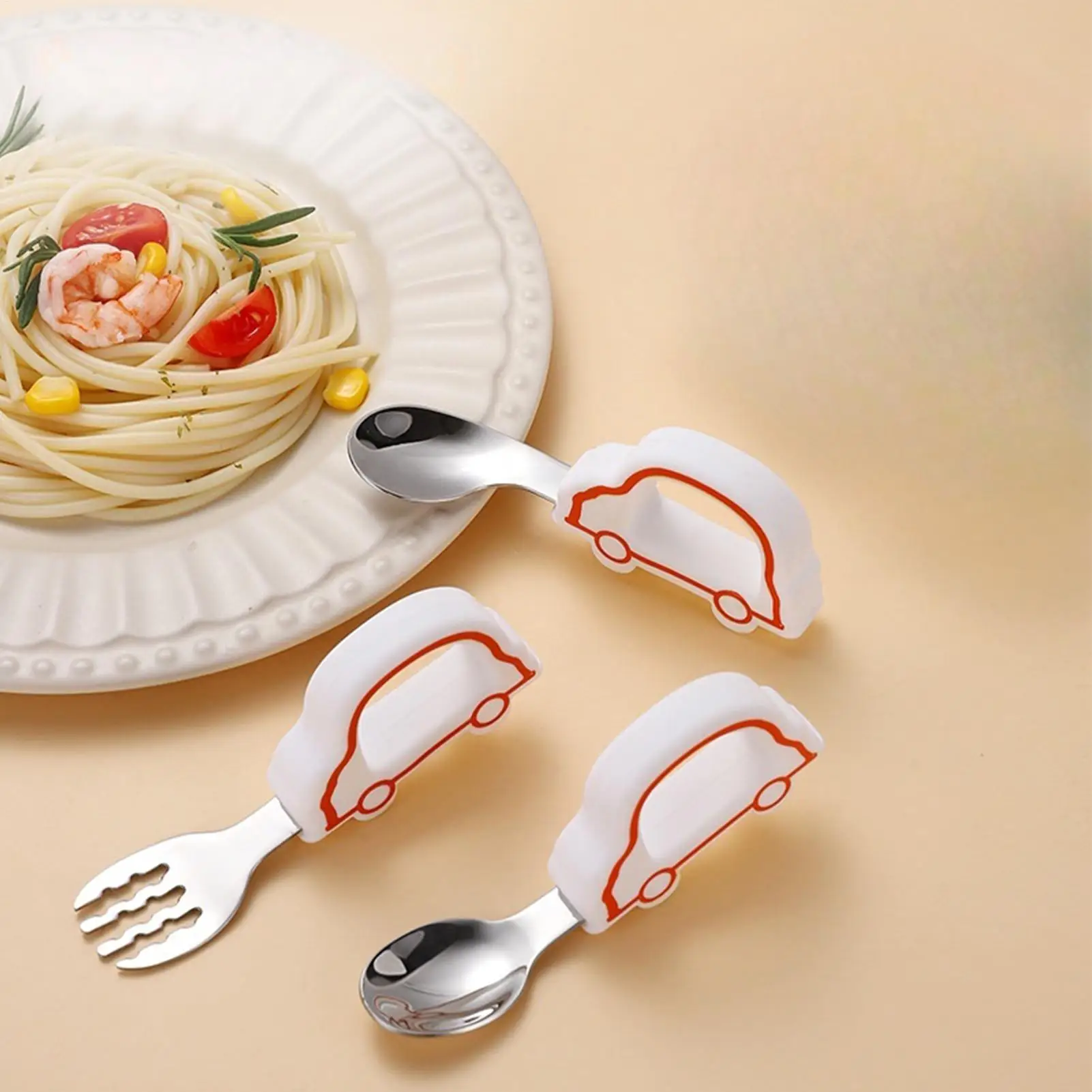 Baby Spoon Training Learning Spoons Utensils Easy Grip Feeding Utensils Smooth Food Feeder Tableware For Parents Family Friends