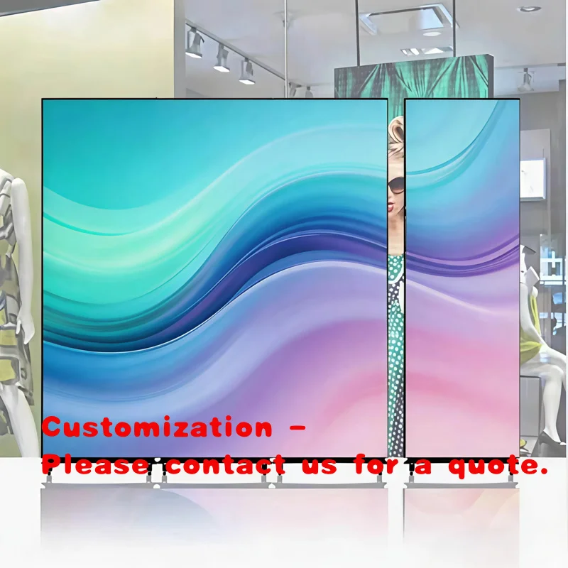 custom.OEMCustom Size P1.53 LED Digital poster screen mobile stand LED Advertising display screen，With built-in speaker