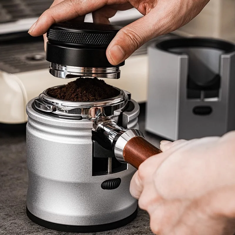 Coffee Portafilter Holder Espresso Tamper Stand Base Adjustable Aluminum Coffee Handle Tamper For 51/53/58mm Portafilters Tools