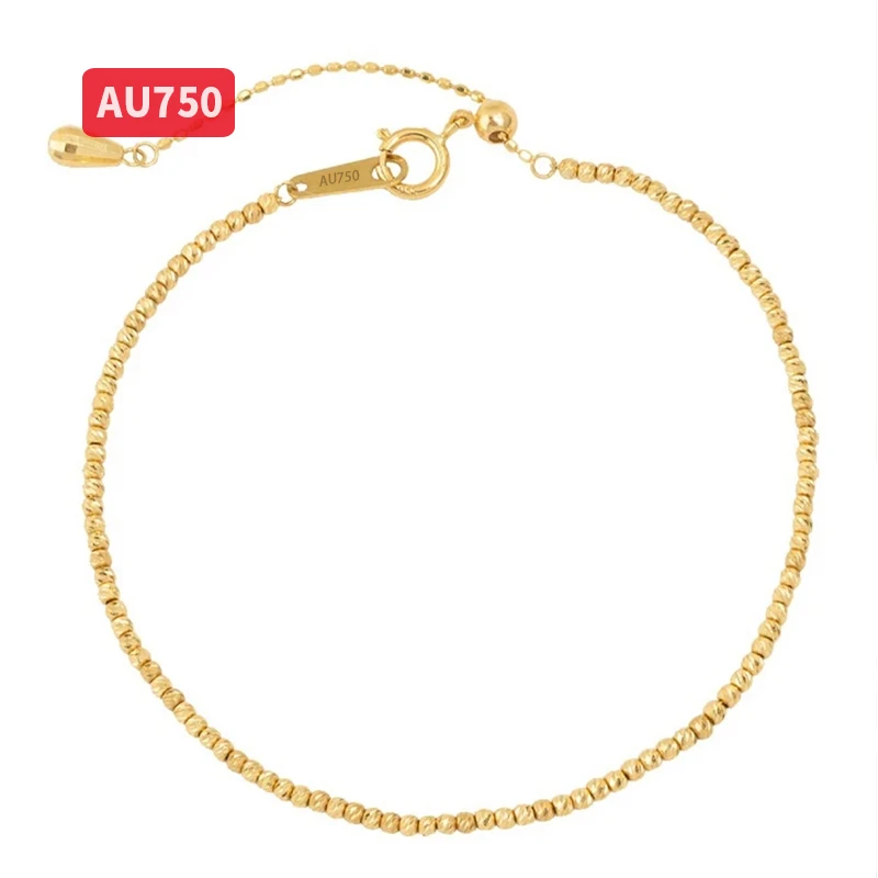 

18K real gold laser car flower bracelet female sparkling bracelet Au750