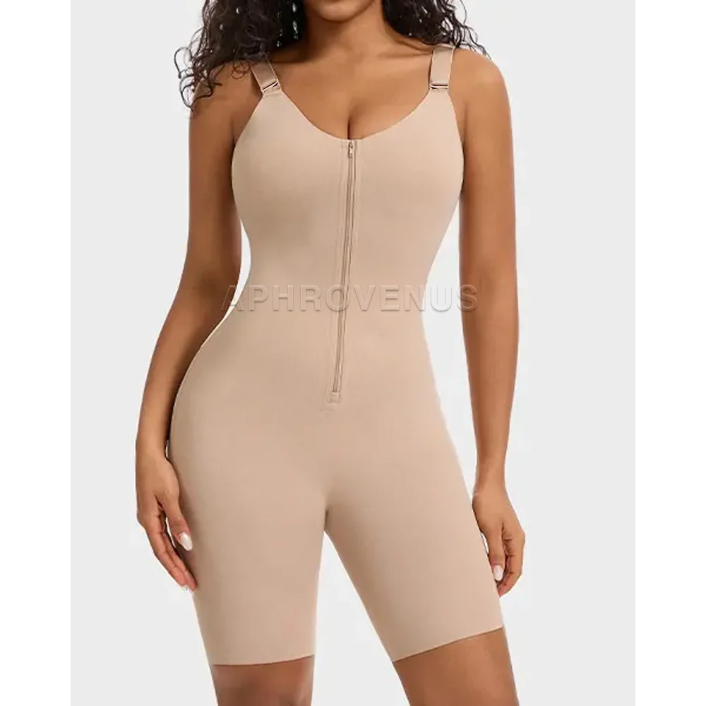 Women Seamless Full Body Shaper with Easy Off Design Zipper Front Tummy Control Butt Lifter High Elastic Shapewear for Daily Use