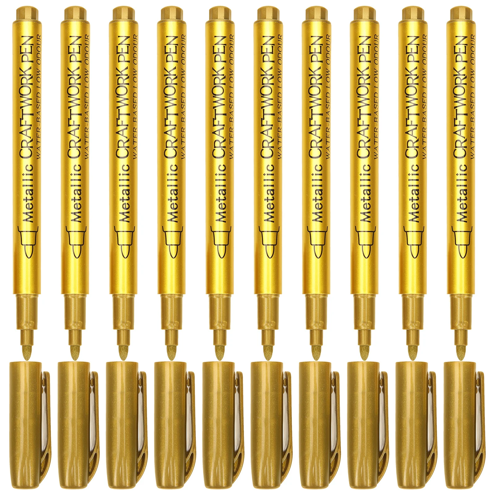 

10Pcs Oil Paint Pens Metallic Markers Permanent Quick Dry for Metal Fabric Wood Ceramic Surfaces Paint Markers