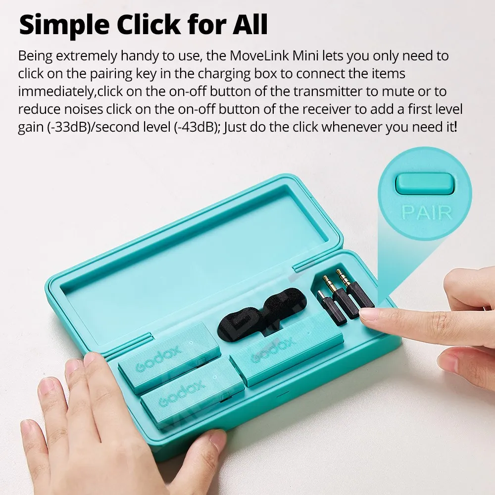 Godox MoveLink Mini LT UC Wireless Microphone 2.4GHz Transmitter Receiver Lavalier Mic for iPhone Type-C Smartphone DSLR Camera
