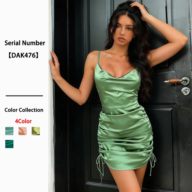 

Backless Cami Dress Women Spring Summer Bodycon Dresses Sleeveless Slip Evening Party Club Cocktail Outfit Clothes