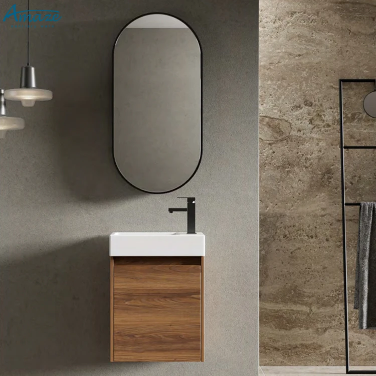 

New Design Customized Vanity With Mirror Wash Basin For Hotel Bathroom Sink Small Wall Hung Bathroom Cabinet