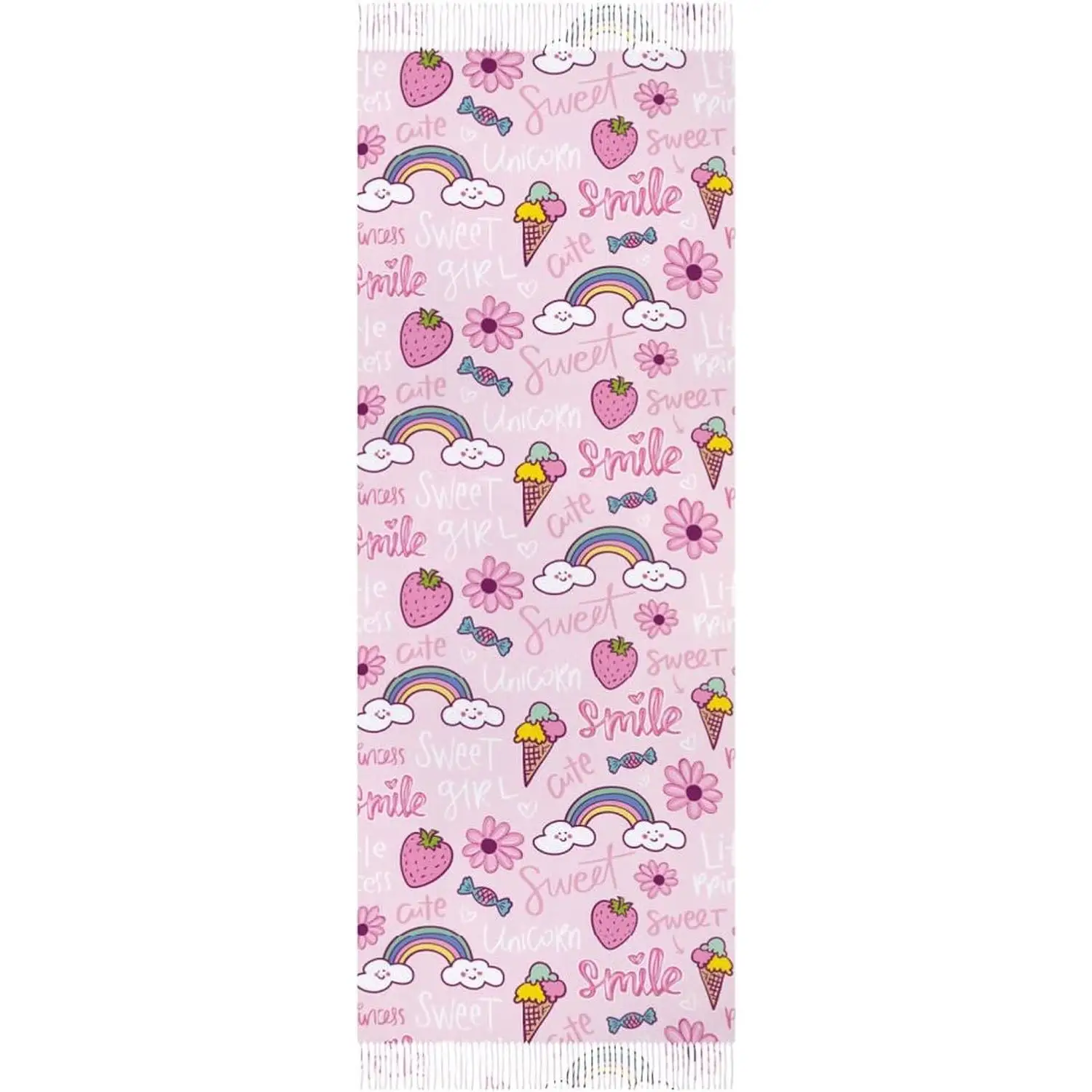 

Wraps Warm Soft Winter Lightweight Cashmere Long Scarf for Women Gifts Daily Travel Office Cute Cartoon Drawings on Pink Print