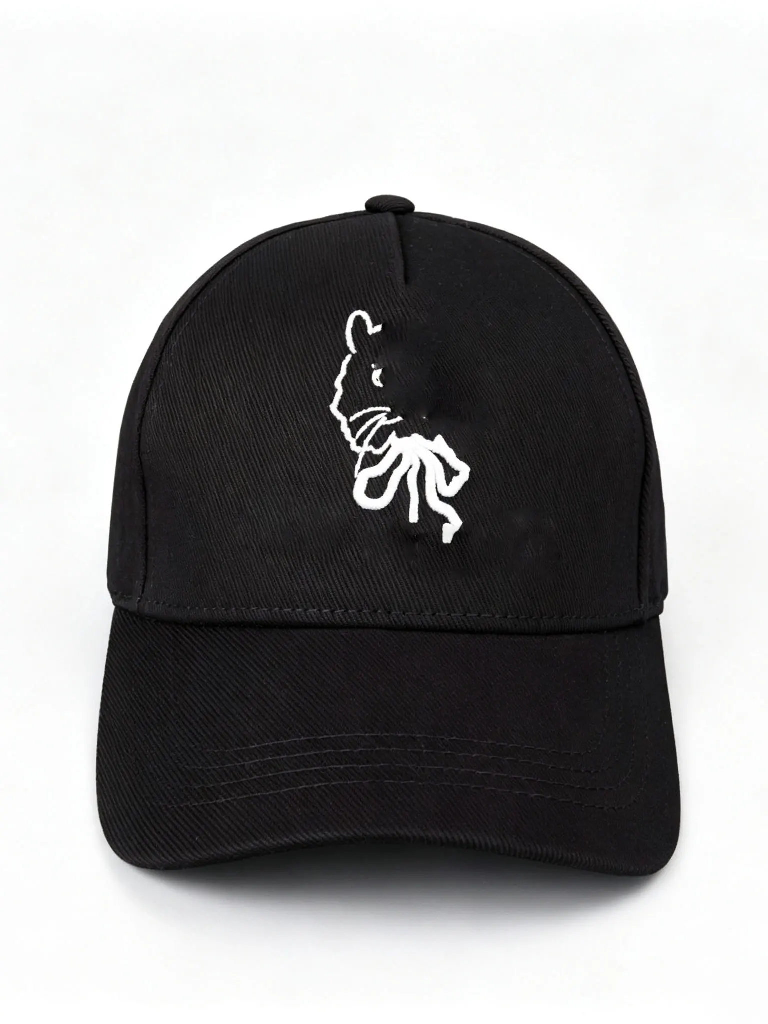 Black Embroidered Logo Baseball Cap Unisex Casual All-Match Duckbill Cap Spring Autumn Winter Unisex Soft Top Baseball Cap