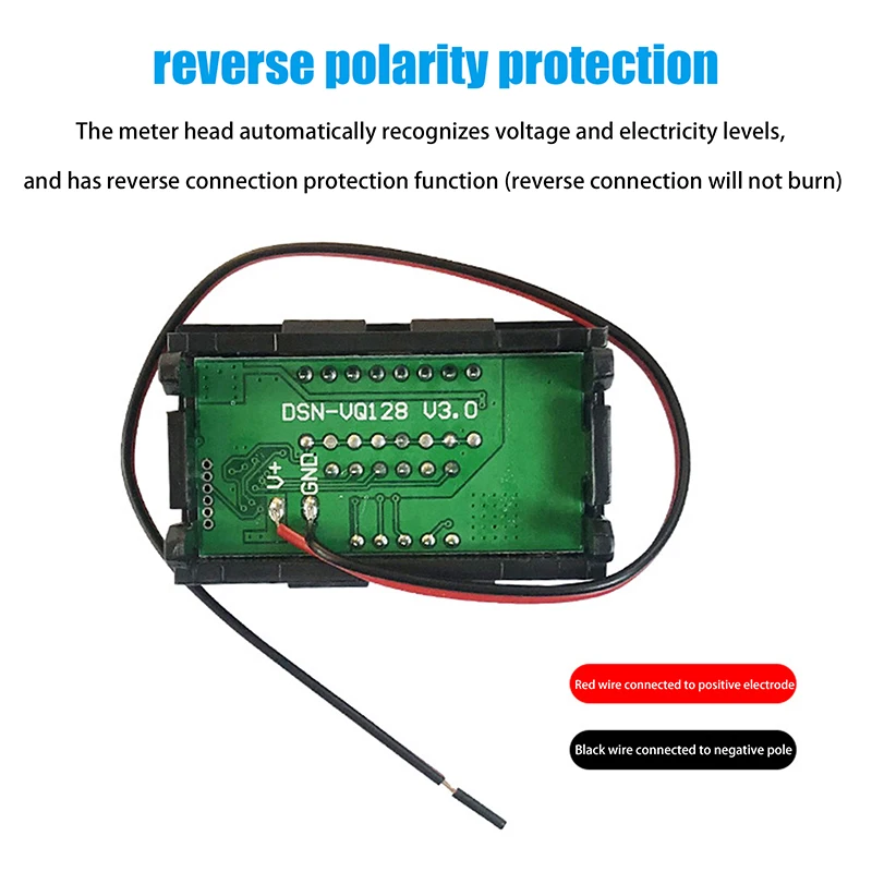 โวลต์มิเตอร์ดิจิตอล LCD กันน้ำ 12V/24V/60V/72V ใหม่ สำหรับรถยนต์ มอเตอร์ไซค์ ตัววัดความจุแบตเตอรี่  ทดสอบแรงดันไฟฟ้าแบตเตอรี่ตะกั่วกรด