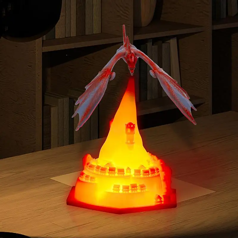 1000mAh 3D Printed Night Light Fire Breathing Dragon Lamp Kids Nightlight Bedroom Desk Lamp for Desktop Home Decor