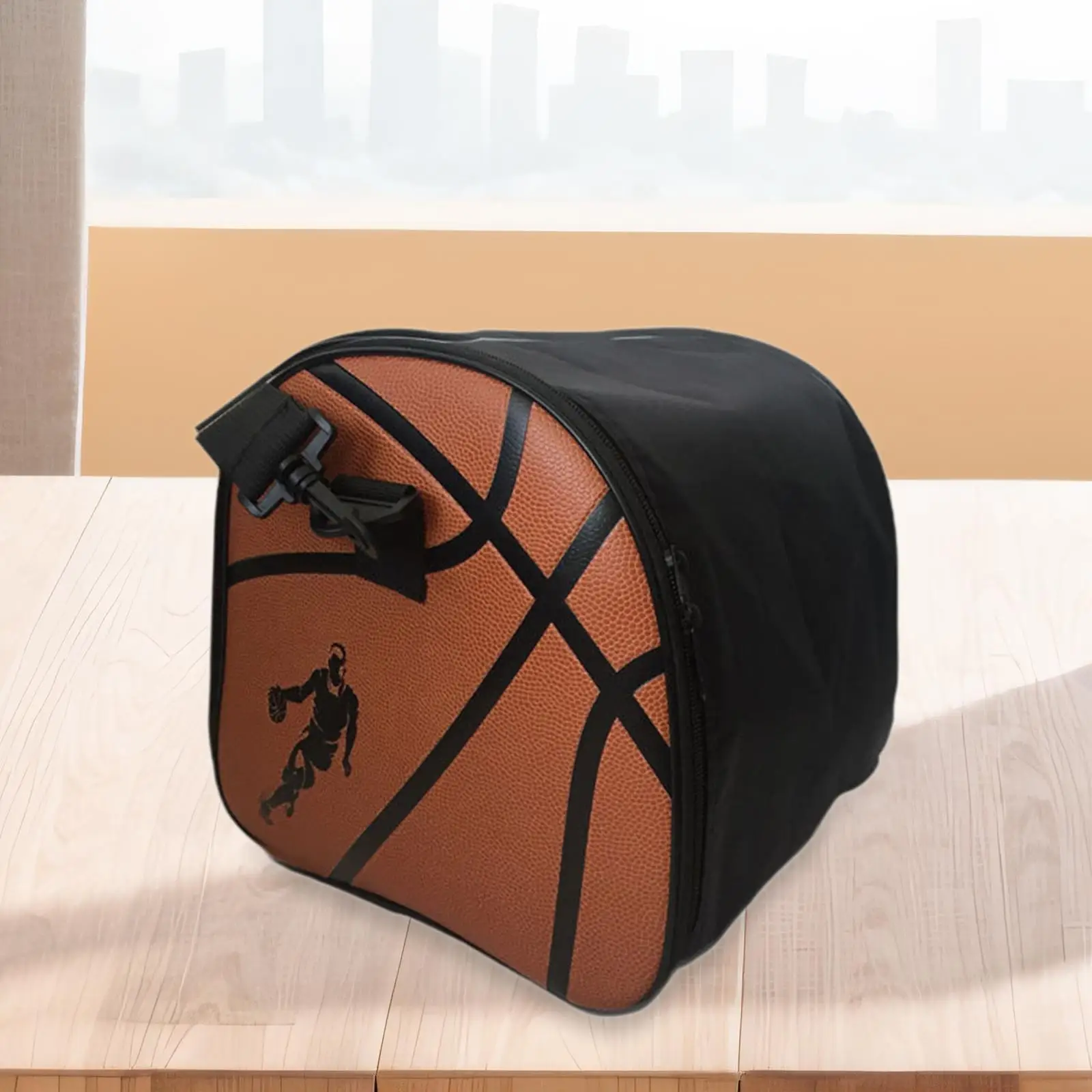 Bolsa de ombro de basquete organizador de vôlei crossbody transportando couro do plutônio transporte fechamento com zíper na moda saco de armazenamento de futebol