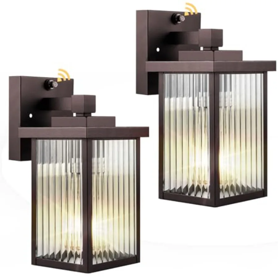 

2 Pack Dusk to Dawn Outdoor Lighting Waterproof Outdoor Porch Light with Tempered Glass Outdoor Light Fixture for House Exterio