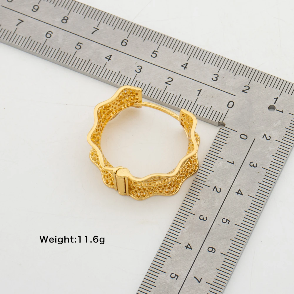 40mm Circle Hoop Earrings 18K Gold Color Jewelry for Women Large Round Brass Twisted Earring Daily Wear Jewelry Accessories