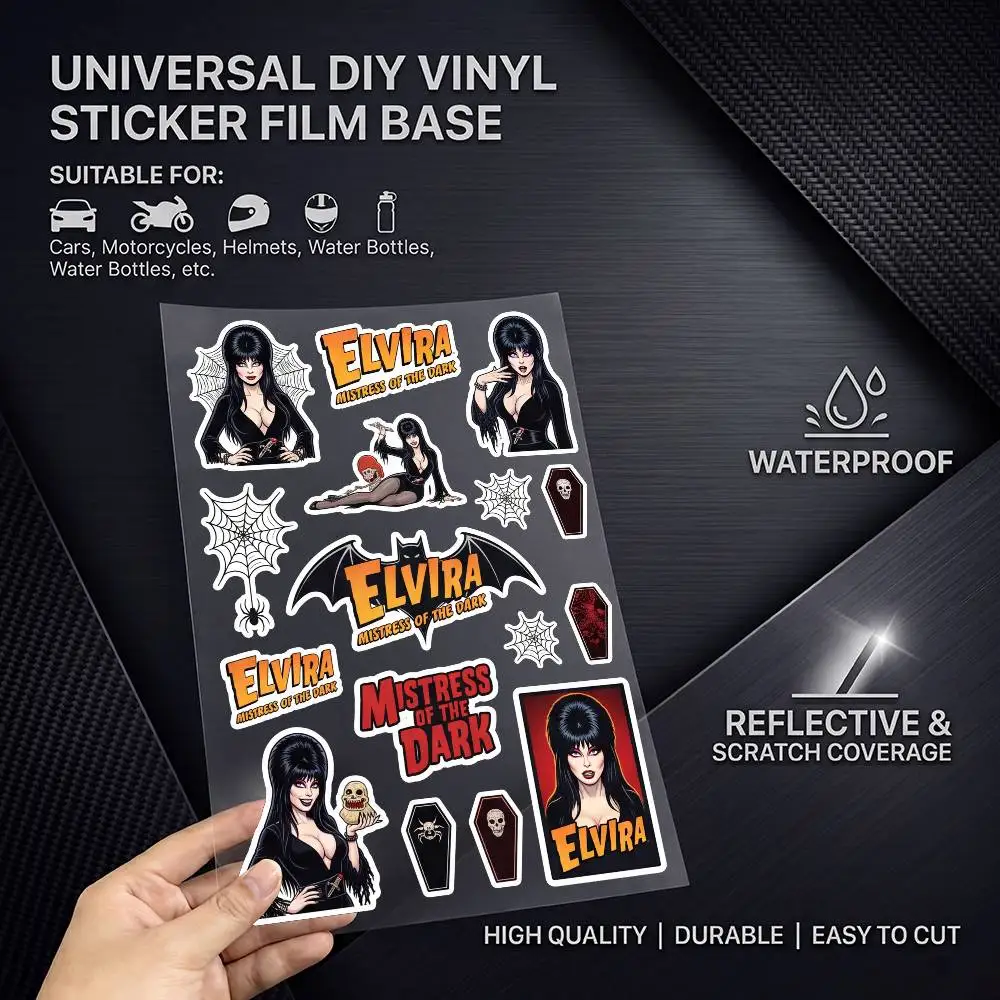 E-ELVIRA-A Waterproof Reflective Scratch Cover Sticker Universal Decor Decal For Car Motorcycle Helmet Refrigerator