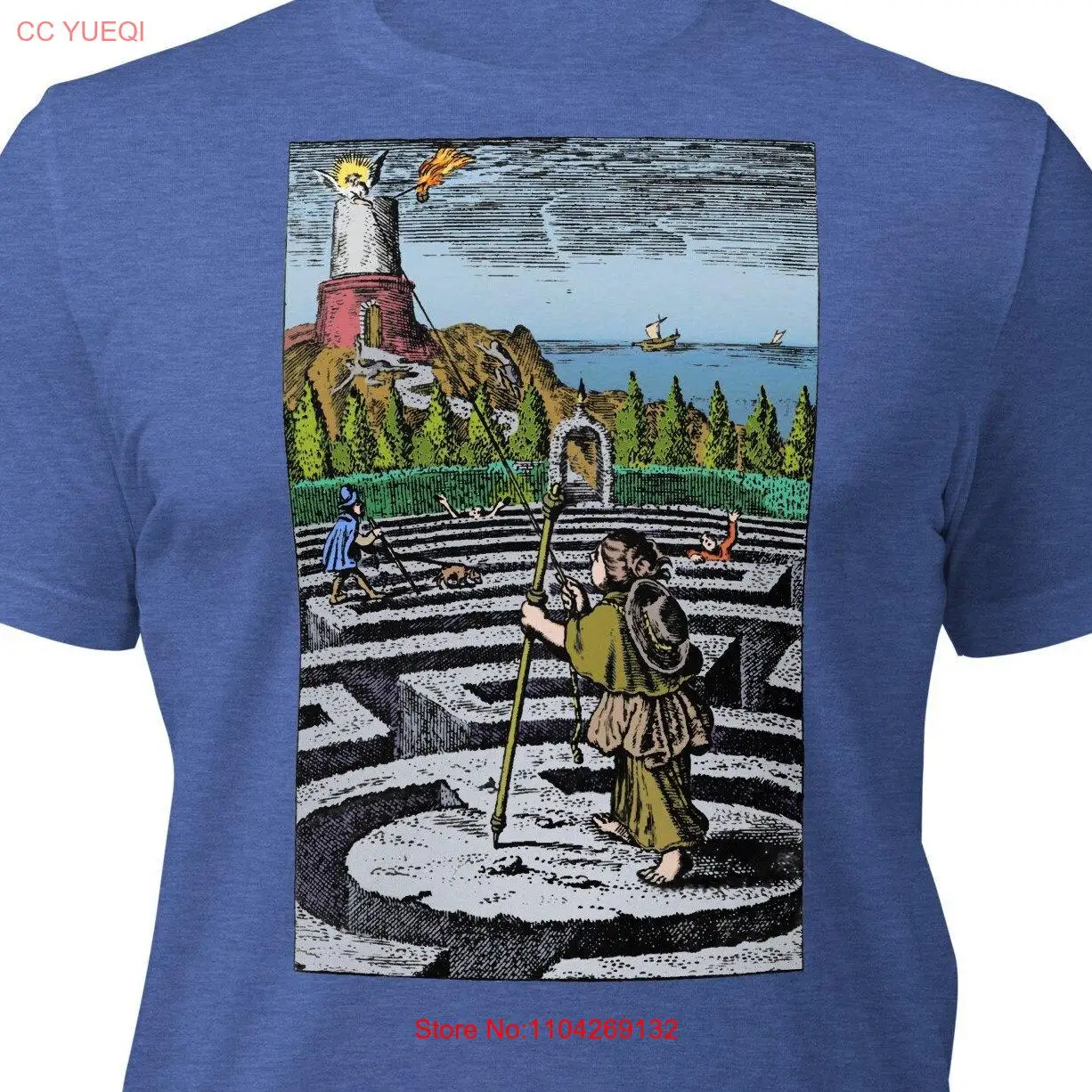 FOLLOWING A SOUL's LABYRINTH 1690ed Pia Desideria Colorful T Shirt long or short sleeves