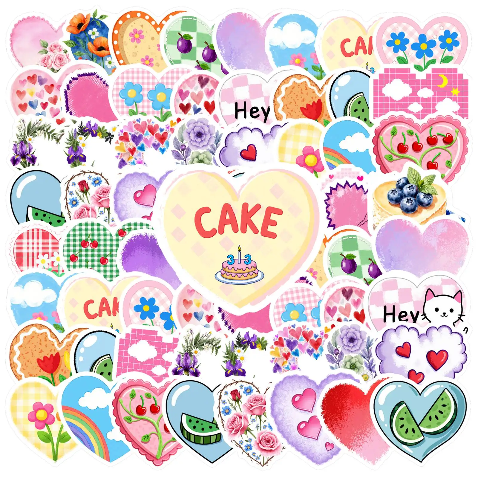 

35-100 шт. милые наклейки с природой, мультяшные цветы, наклейки для ноутбука, мотоцикла, багажа, телефона, сделай сам