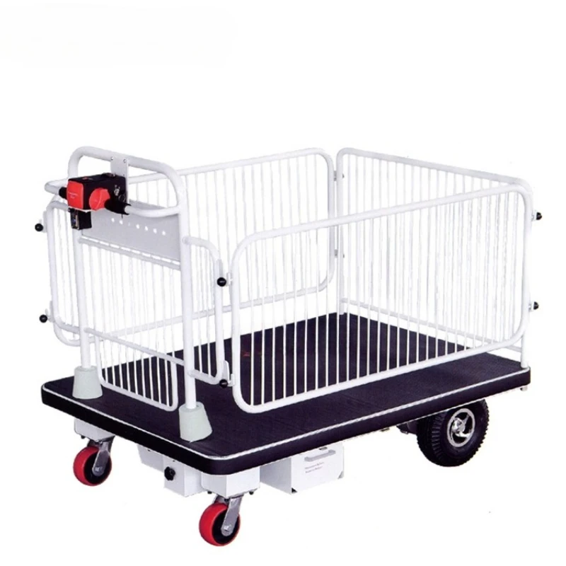 

Electric flatbed with large countertop with guardrail/BIGPLATFROM POWERCART WITHSHELF