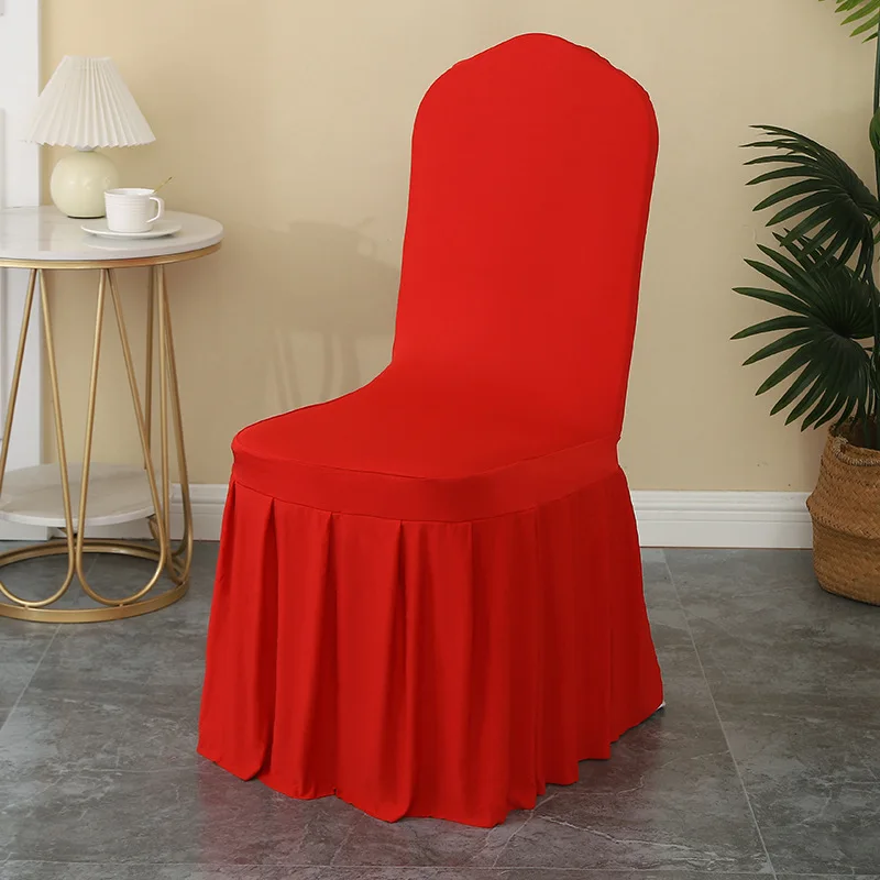 Pleated Chair Covers Stretch Universal for Hotel Wedding Banquet Conference Restaurant