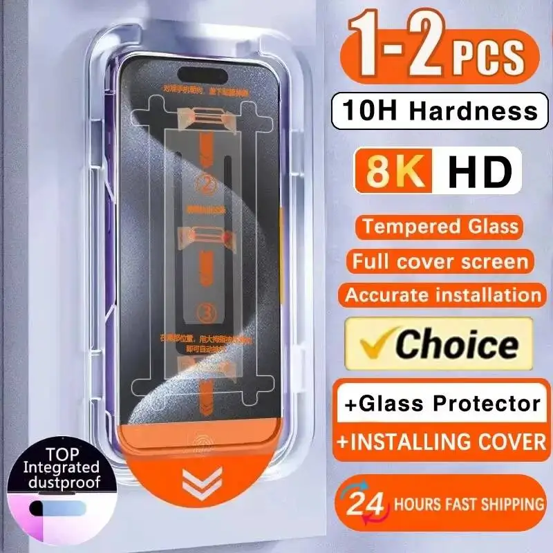 

8K Oleophobic Coating Dust Free Installation Screen Protector For Iphone 16 SE 2022 2020 15 13 11 12 14 17 Pro Max 7 Plus XR