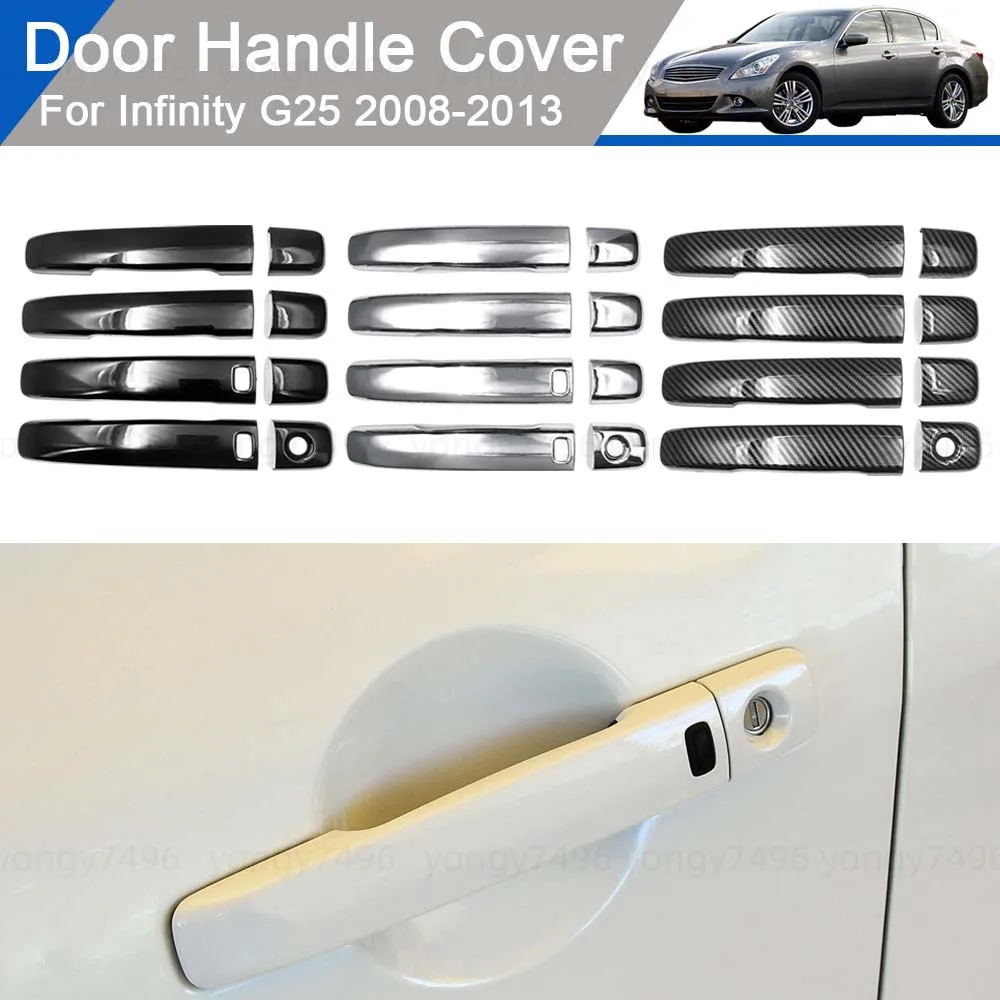 

Cars Accessories Door Handle Cover For Infinity G25 2008-2013 Charred Black Carbon Fiber Electroplating Car Styling Upgrade