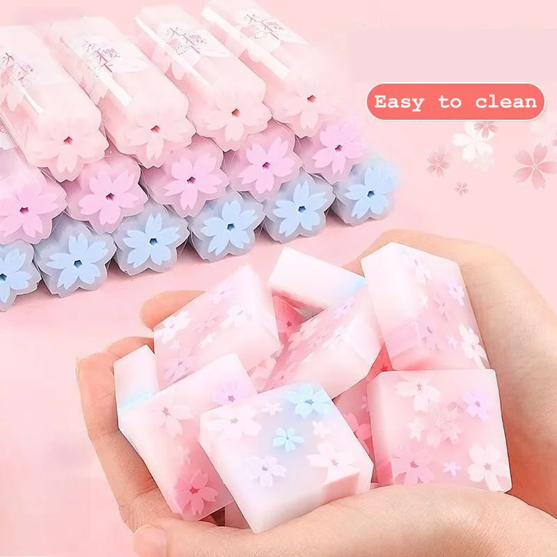 

32 Pcs Cherry Sakura Eraser Lot Writing Drawing Rubber Pencil Erasers Kids School Stationery
