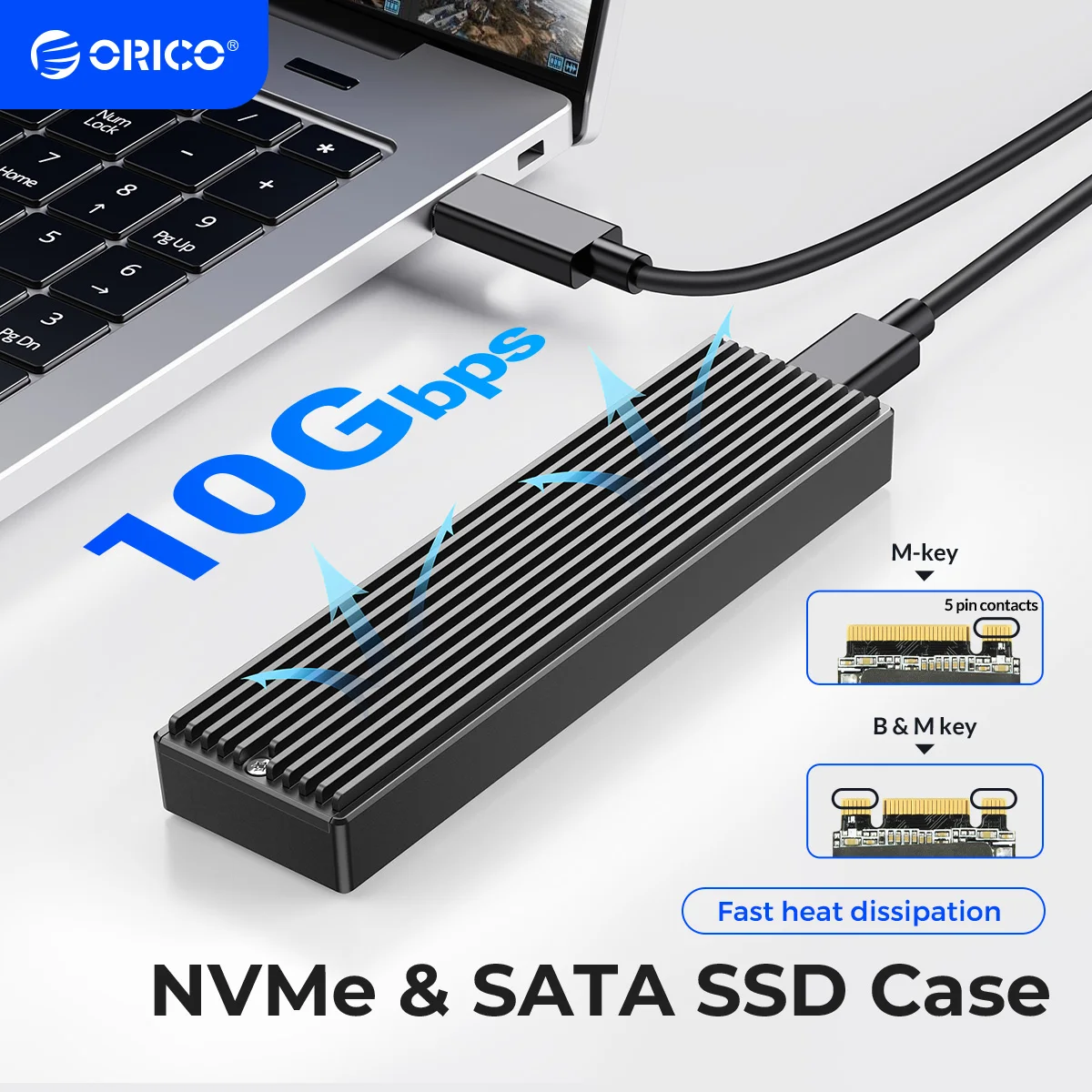 

ORICO M2 SSD Case NVMe USB Type C Gen2 10Gbps PCIe SSD Case M2 SATA NGFF 5Gbps M.2 NVME Enclosure Disk Box M.2 SSD Case