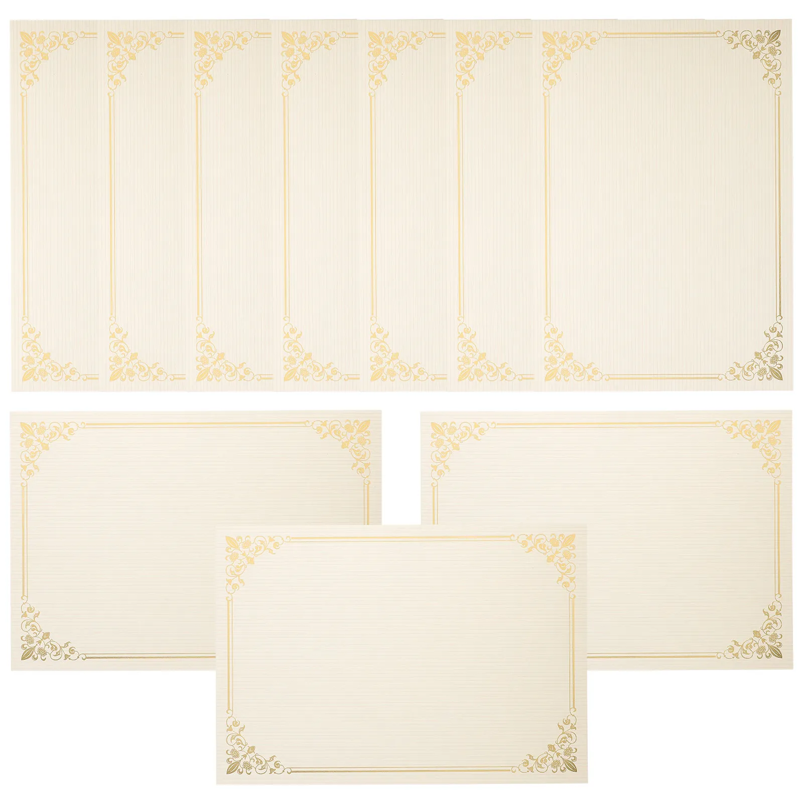 

10 Sheets Certificate Paper Border Design Printable Blank Diploma Paper for Award Certificates and Graduation Award Certificates