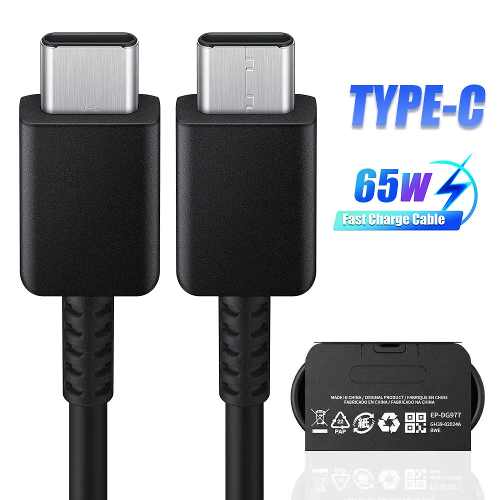 Cable USB C de 65W, 1m/1,5m/2m, cable tipo C de carga rápida para todos los dispositivos, Compatible con ForXiaomi ForHuawei ForSamsung