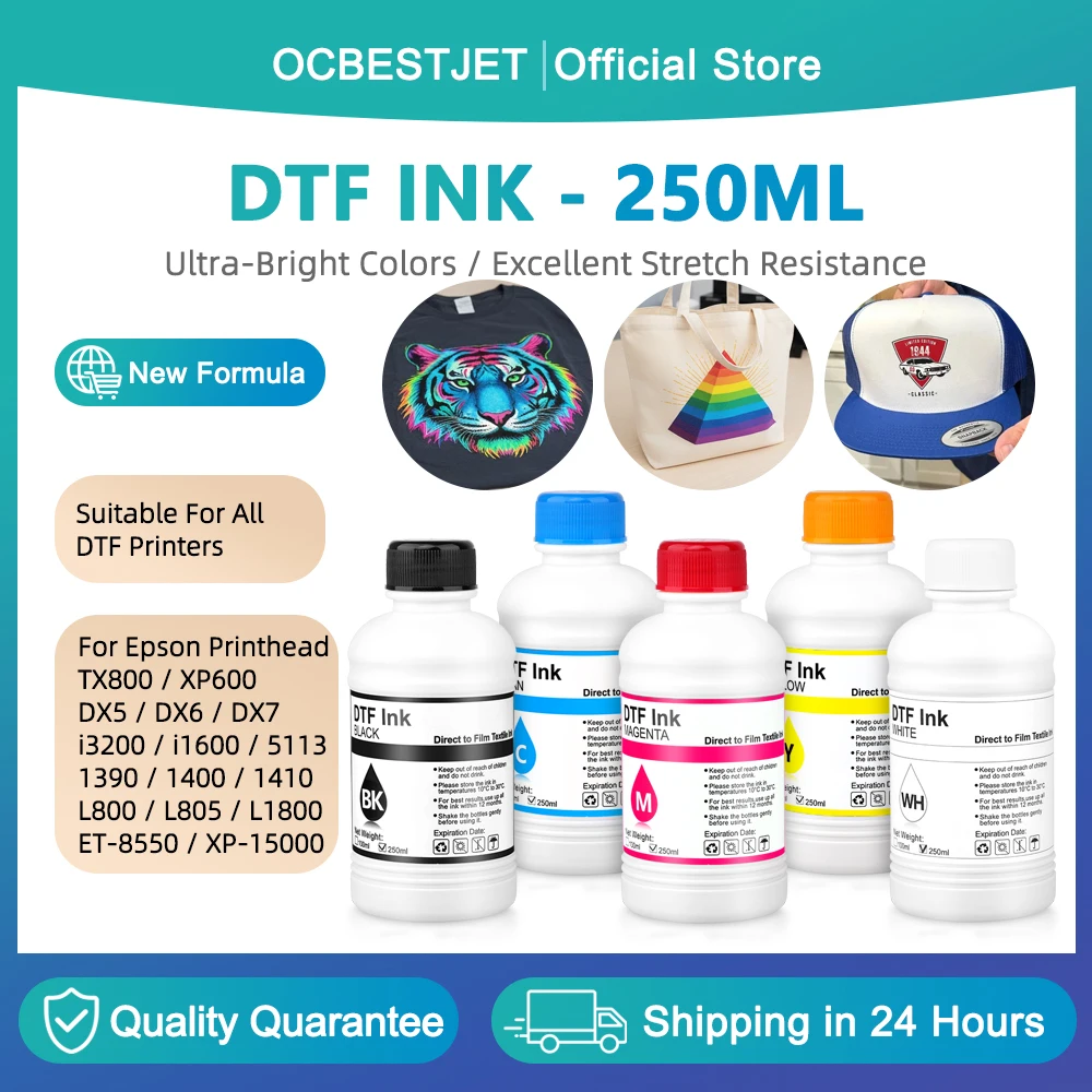 

250ML DTF Ink Kit For T-shirt Transfer Printing For Epson L800 L1800 XP-15000 XP600 TX800 P600 P608 P800 DX5 DX7 i3200 4720