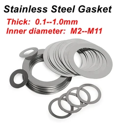 M3-M15 Podkładka ze stali nierdzewnej Ultra cienka regulacyjna podkładka płaska Uszczelka dystansowa łożyska osi o wysokiej precyzji Grubość 0,1 0,2 0,3 0,5 1,0