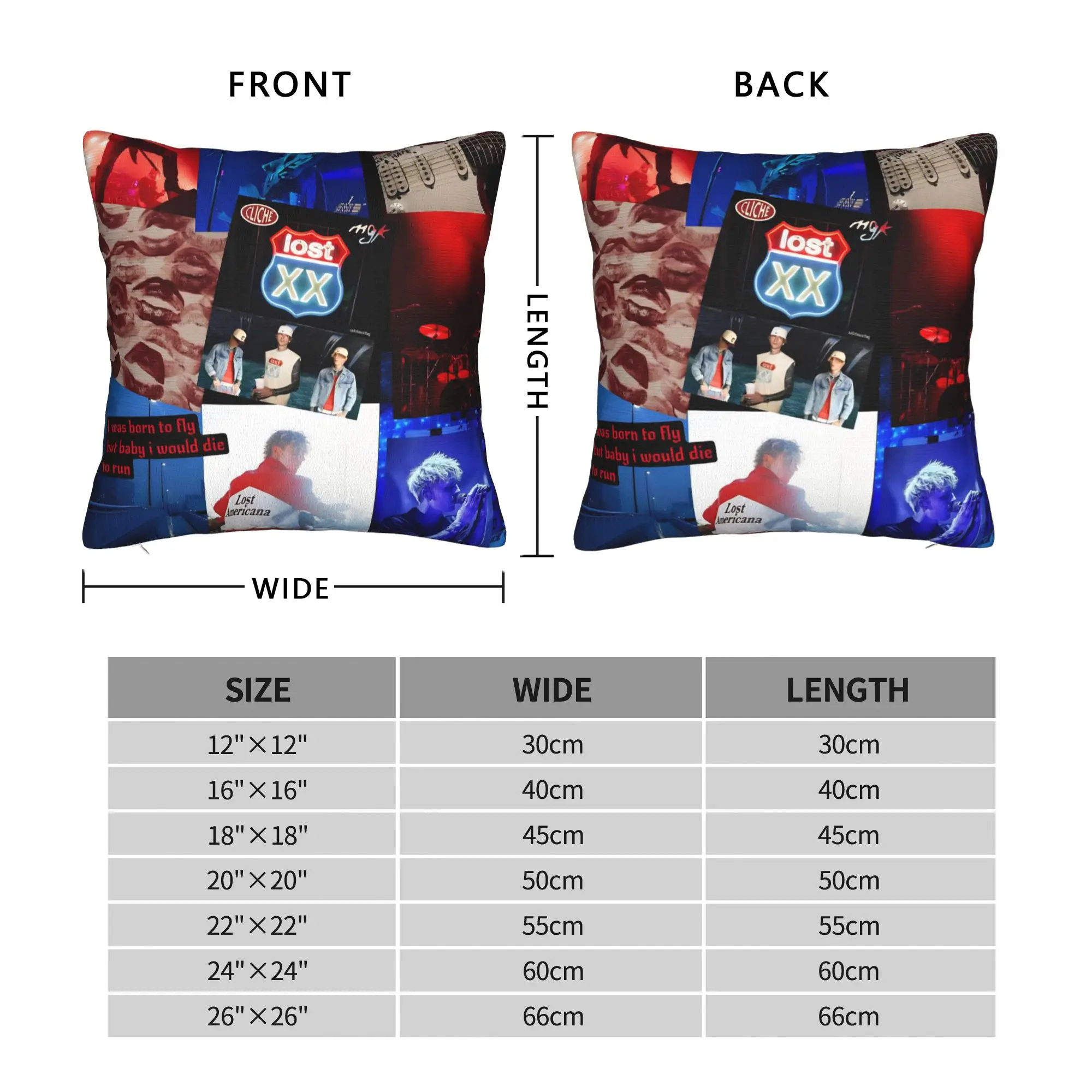 Immagine 4: Fodera per cuscino decorativa MGK Lost Americana Tour 2025-2026 Stuff Home Federa per cuscino quadrata Dimensioni multiple