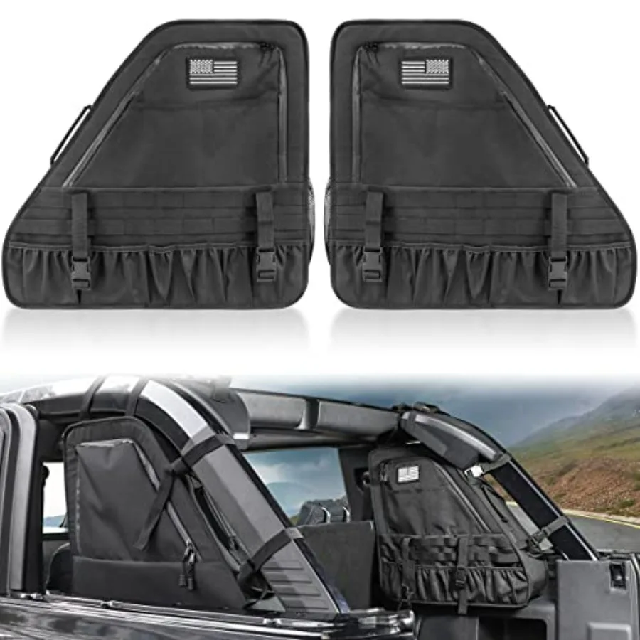 

Rear Trunk Roll Bar Organizer Storage Bag for 2021-2025 Bronco 2/4 Door Black Durable Polyester Space Expansion Interior Acces
