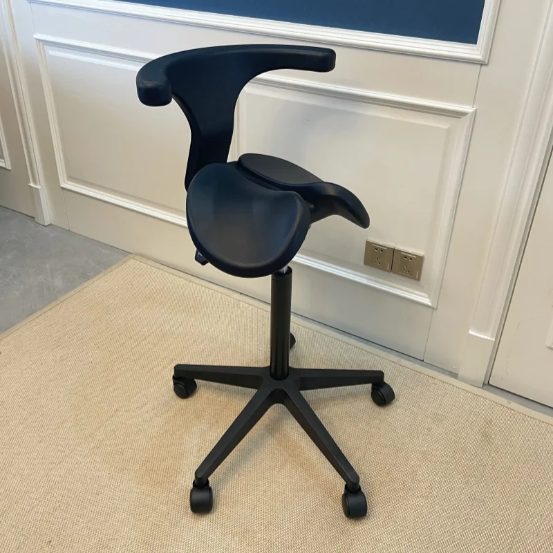 

Ergonomic Rolling Saddle Stool with Split Seat Design – Adjustable Height & Swivel Casters for Dentists, Tattoo Artists, Nurses,