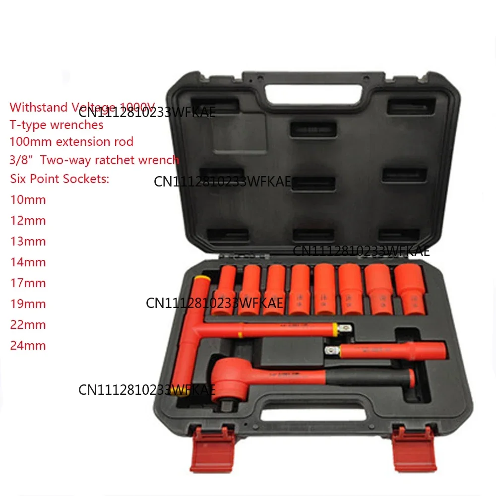 11 Pcs New Energy Insulated Socket Wrench 1000-Volt Insulated 1/2 in. Drive Deep Socket Set