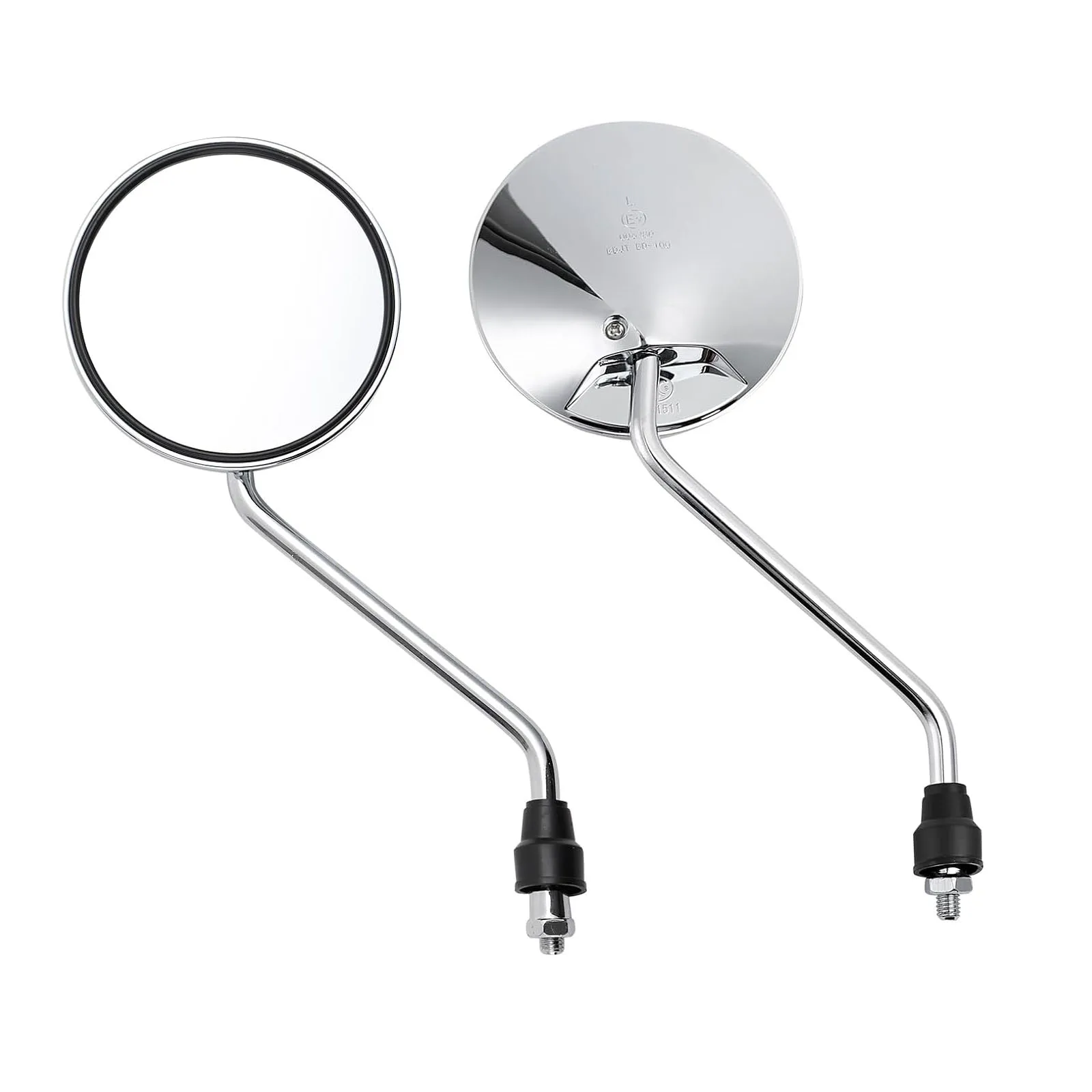 

Универсальное зеркало заднего вида для мотоцикла, 8 мм, пара серебристого хрома, зеркала для мотоцикла, скутера, резьба, ретро, круглые овальные выпуклые зеркала