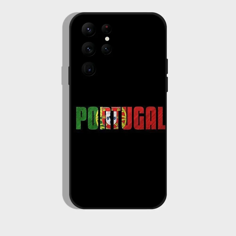 Portugal Flag Portuguese Country Phone Case for SamsungS23,S22,S21,S20 Ultra Pro S10,S30Plus,20 Ultra Black Cover