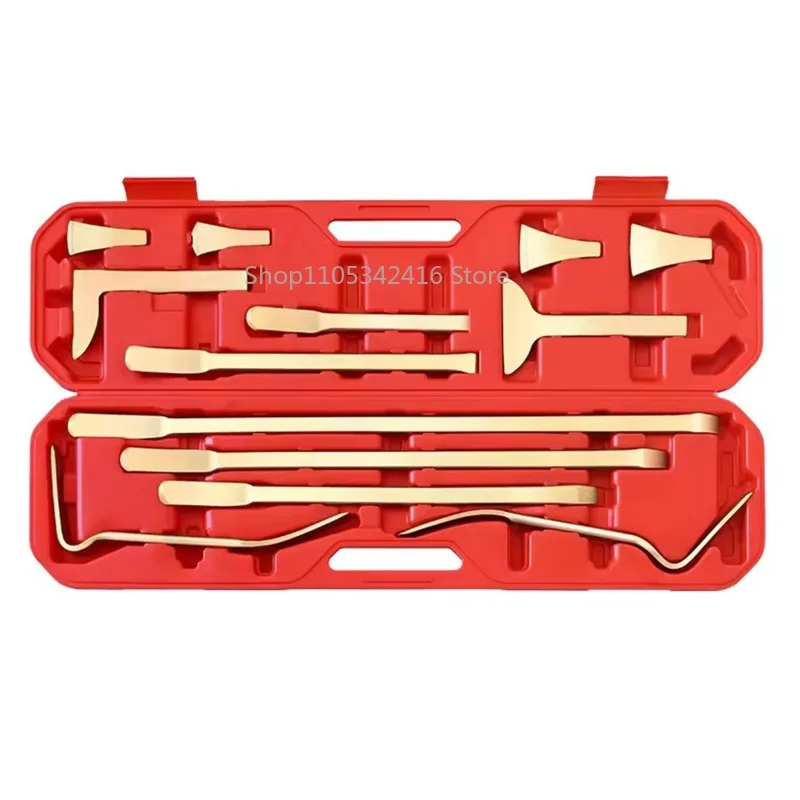 13PCS Car Dent Repair Tool Kit, Sheet Metal Flat Head Pry Bar Set for Vehicle Body Maintenance and Support Work