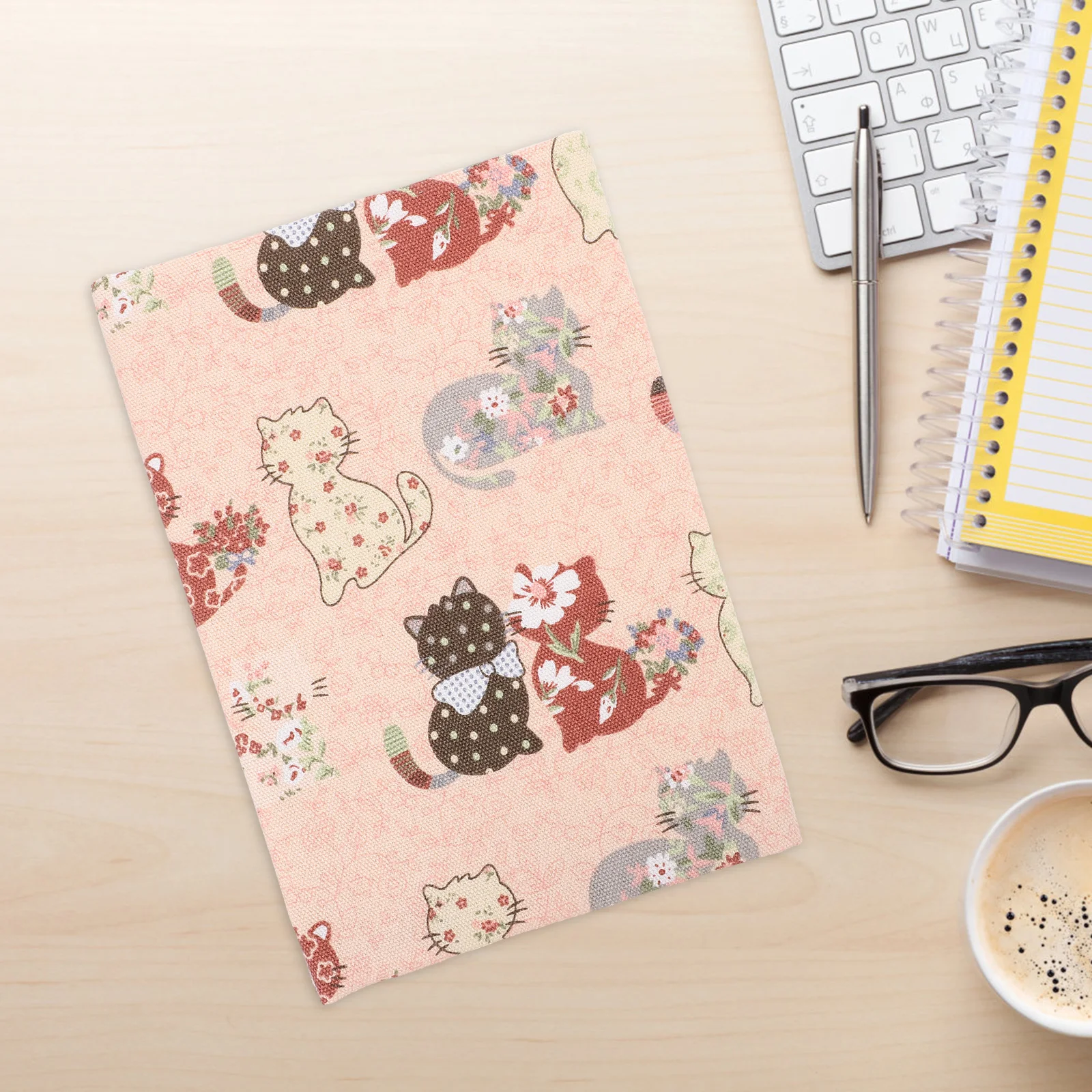Book Cover Sleeve Protector A5 Book Covers Hardcover Soft Cloth Book Protector Flower Pattern Adjustable Book Sleeve Notebook