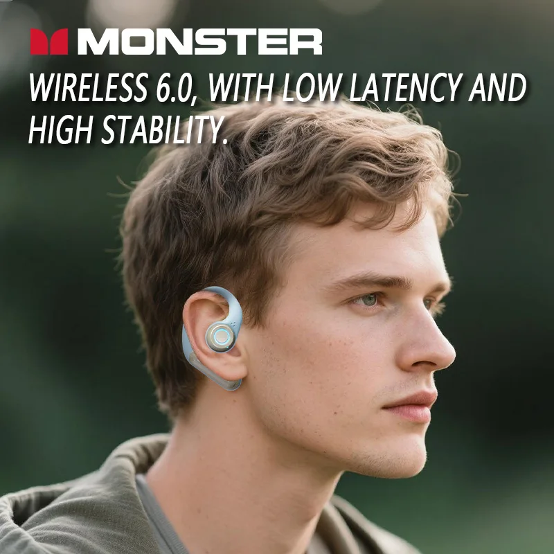 MONSTER T101 سماعة لاسلكية تعمل بالبلوتوث سماعات ذكية للحد من الضوضاء 14 ملم سائق ديناميكي وحدة كبيرة، تصميم مريح #6