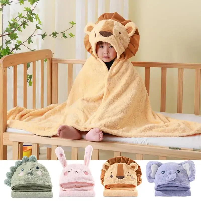 Kids Shower Towel Animal Design Shower Bath Towel Blanket Highly Absorbent Kids Towel Wrap Bathrobe Blanket For Kids Boys And