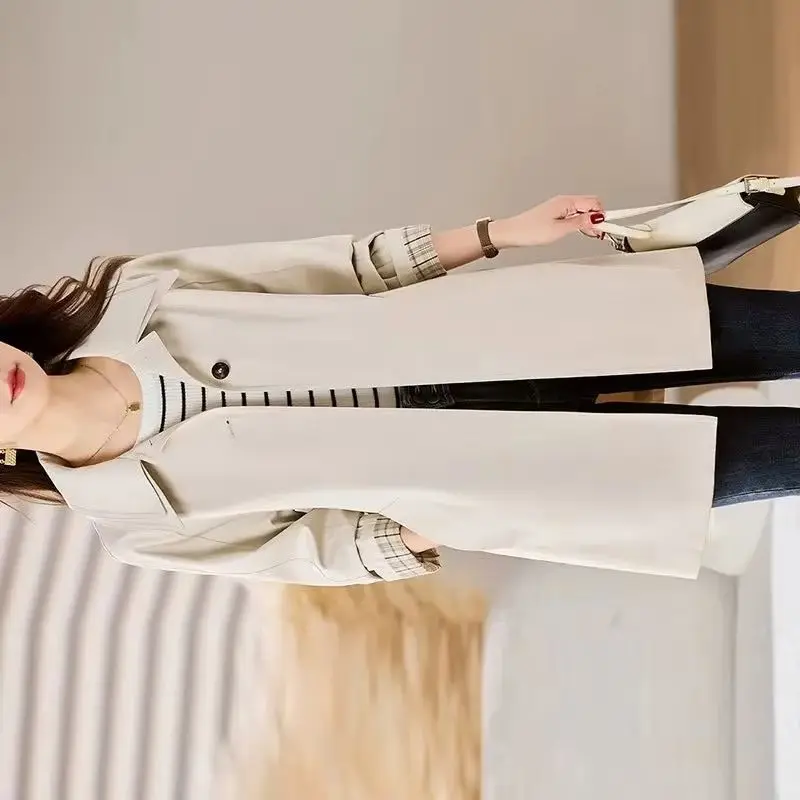 

Весенне-осенний плащ, женский новый темпераментный женский плащ средней длины, пальто, ветровка, женская верхняя одежда