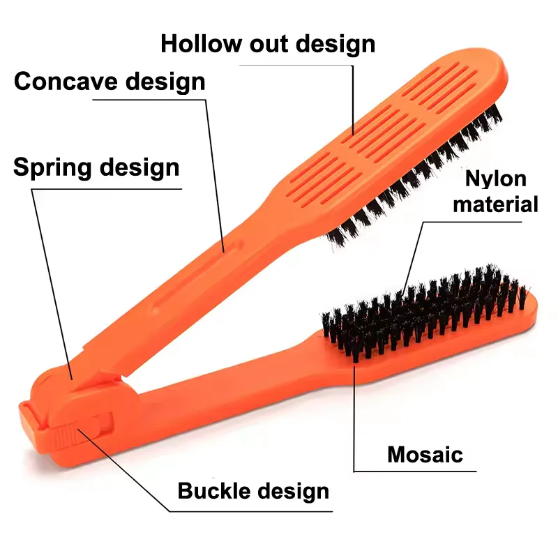 Doppelseitiger Keramik-Haarglätterkamm und Stylingbürste, Naturholz, 2-in-1-Styling-Werkzeug für Frauen – Detail 4