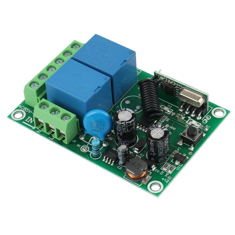 433 ميجا هرتز العالمي لاسلكي للتحكم عن بعد التيار المتناوب 220 فولت 2-قناة التتابع وحدة الاستقبال لباب المرآب المصباح الكهربي الخفيفة