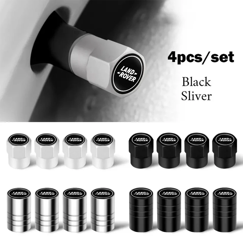 4Pcs/Set Land Rover Range Car Wheel Tire Valve Stem Caps Dust Rim Covers Decor For Land Rover Range Rover Evoque Velar Defender