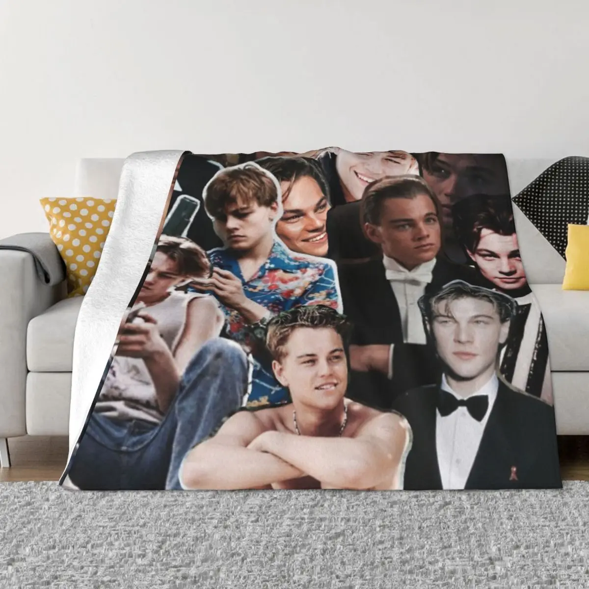 Leonardo Dicaprio Collage 2 Quilt Bed Blanket Blankets & Throws Custom Blanket Personalized Throw Blanket